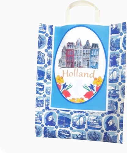 Sac Cadeau Bleu de Delft avec Tulipes